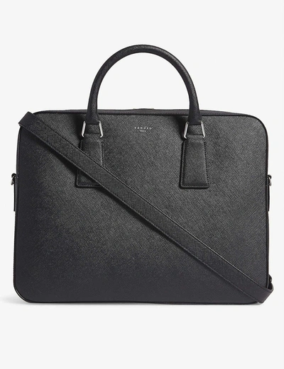 Shop Sandro Mens Black Saffiano Leather Briefcase