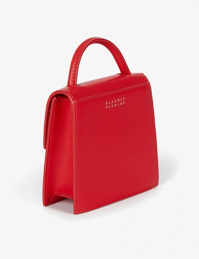 Shop Claudie Pierlot Anouk Small Leather Shoulder Bag In Red