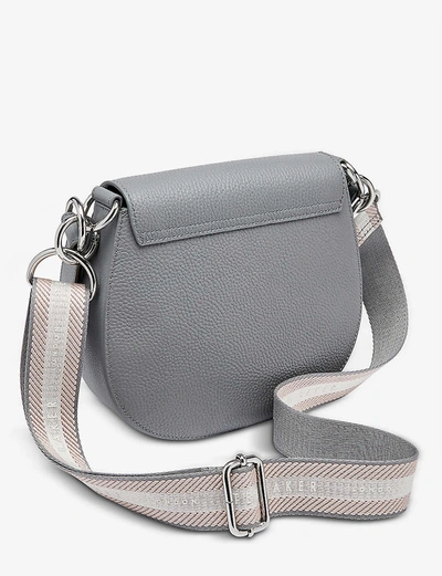 Shop Ted Baker Amali Leather Cross-body Bag In Grey