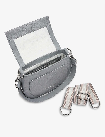Shop Ted Baker Amali Leather Cross-body Bag In Grey