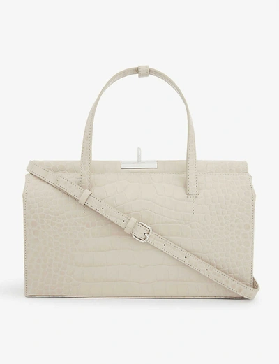 Shop Gu De Margot Croc-embossed Leather Top-handle Bag