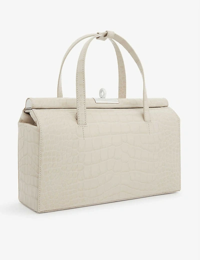 Shop Gu De Margot Croc-embossed Leather Top-handle Bag