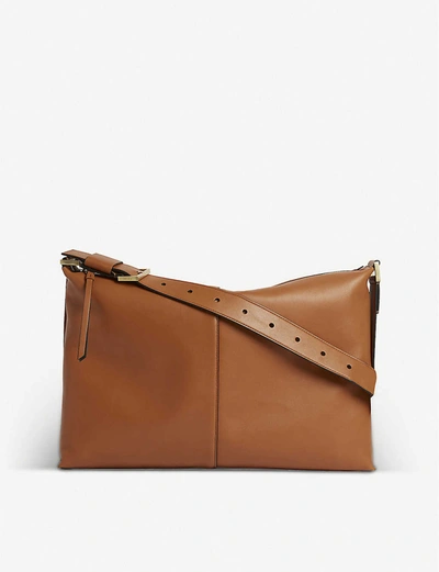 Shop Allsaints Edbury Leather Shoulder Bag In Rust+orange