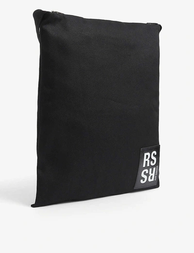 Shop Raf Simons Denim Printed Patch Tote Bag In Black