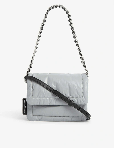 Marc Jacobs Pillow Mini Leather Shoulder Bag In Purple+grey