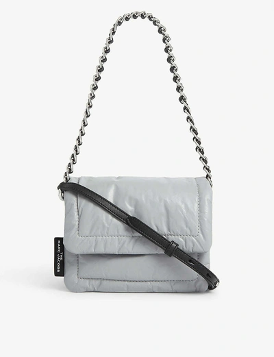 Shop Marc Jacobs Pillow Mini Leather Shoulder Bag In Purple+grey