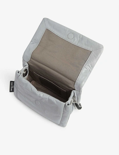 Shop Marc Jacobs Pillow Mini Leather Shoulder Bag In Purple+grey