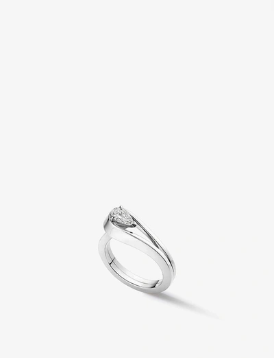 Shop Repossi Women's White Gold 18k Serti Inversé 18ct White Gold And 0.4ct Diamond Ring