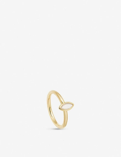 Shop Astley Clarke Paloma 18ct Gold-plated Vermeil Sterling Silver And Moonstone Ring