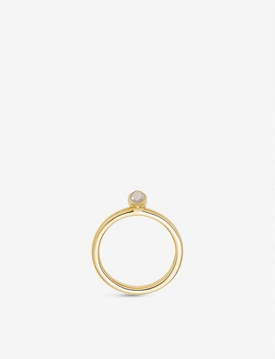 Shop Astley Clarke Paloma 18ct Gold-plated Vermeil Sterling Silver And Moonstone Ring