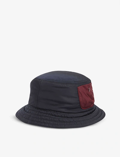 Shop Gucci Kids Shell Bucket Hat In Navy