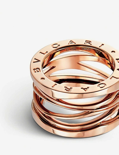 Shop Bvlgari B.zero1 Zaha Hadid Four Band 18ct Pink-gold Ring