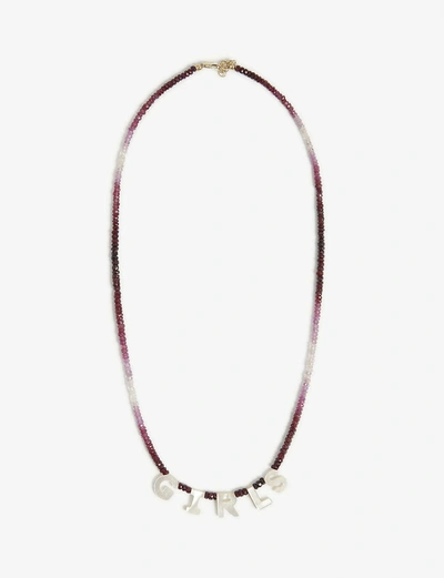 Shop Roxanne First Girls Sapphire And Mother-of-pearl Necklace