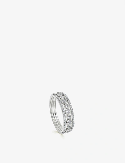 Shop Astley Clarke Women's White Gold Triple Icon Nova 14ct White-gold And Diamond Ring