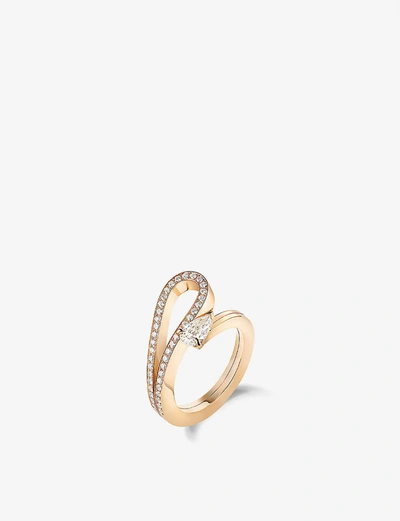 Shop Repossi Women's Pink Gold 18k Serti Inversé 18ct Rose Gold And 0.65ct Diamond Ring