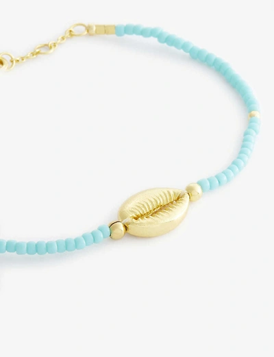 Shop Anni Lu Wave Chaser 18ct Gold-plated Vermeil Brass And Freshwater Pearl Bracelet