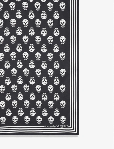 Shop Alexander Mcqueen Skull-print Silk Mini Scarf