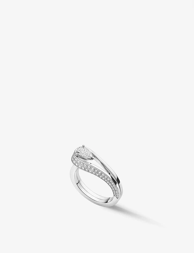 Shop Repossi Women's White Gold 18k Serti Inversé 18ct White Gold And 0.97ct Diamond Ring
