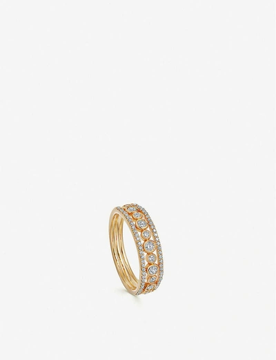 Shop Astley Clarke Triple Icon Nova 14ct Yellow-gold Diamond Ring