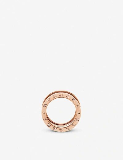 Shop Bvlgari B.zero1 Xxth Anniversary Five-band 18ct Rose-gold Ring In Pink