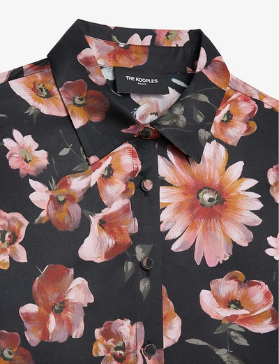 Shop The Kooples Floral-print Satin Shirt