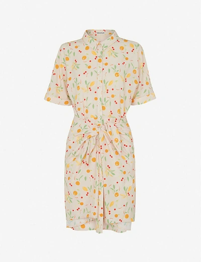 Shop Whistles Womens Multi-coloured Dolly Fruit-print Stretch-woven Mini Dress 16
