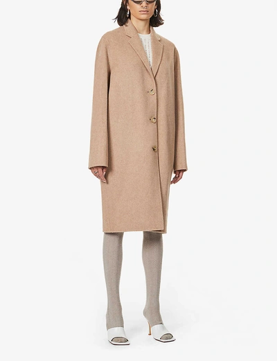 Shop Acne Studios Avalon Single-breasted Wool Coat In Camel+melange