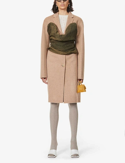 Shop Acne Studios Avalon Single-breasted Wool Coat In Camel+melange