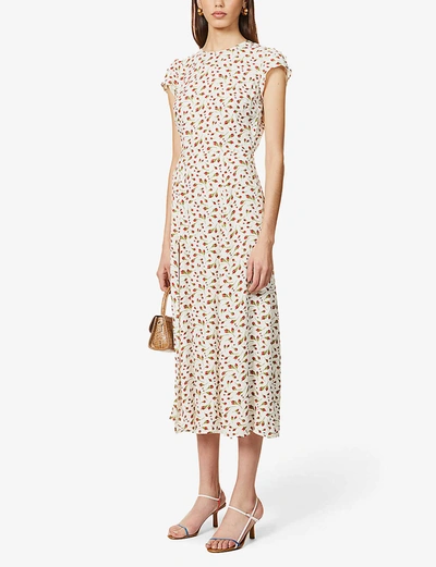 Shop Reformation Gavin Floral-print Woven Midi Dress In Marion