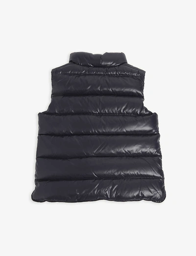 Shop Moncler Padded Logo-embroidered Shell-down Gilet 4-14 Years In Navy