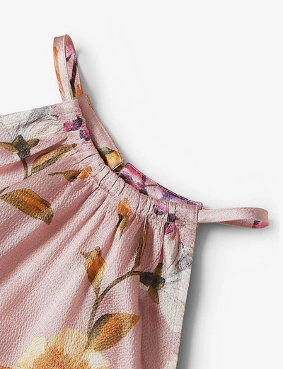 Shop Ted Baker Rhubarb Floral-print Halterneck Midi Dress