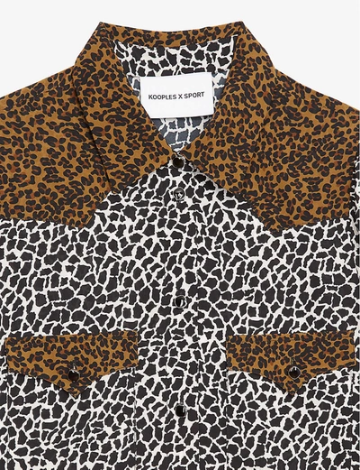 Shop The Kooples Sport Contrast Leopard-print Crepe Shirt