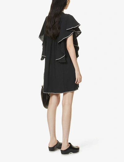 Shop Isabel Marant Étoile Reyes Cotton Mini Dress In Faded+black