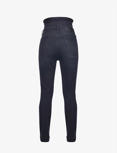 Shop Pinko Womens Black Suzie Skinny High-rise Stretch-denim Jeans 28