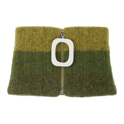 Shop Jw Anderson Green Chunky Neck Band In Khaki 575