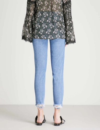Paige Hoxton Frayed-hem Ultra-skinny High-rise Jeans In Blue