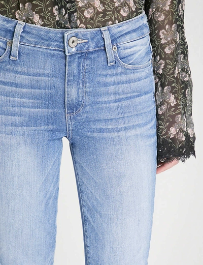 Paige Hoxton Frayed-hem Ultra-skinny High-rise Jeans In Blue