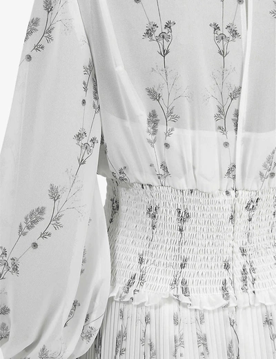 Shop Allsaints Delfi Varanasi Chiffon Maxi Dress In Chalk White