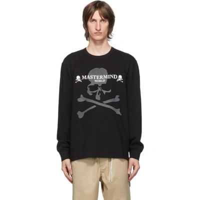 Shop Mastermind Japan Mastermind World Black Reflective Long Sleeve T-shirt