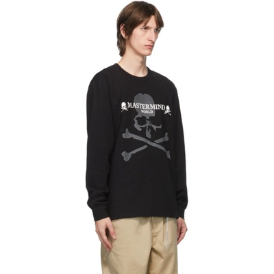 Shop Mastermind Japan Mastermind World Black Reflective Long Sleeve T-shirt