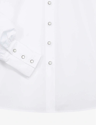 Shop The Kooples Puff-sleeve Cotton Shirt In Whi01