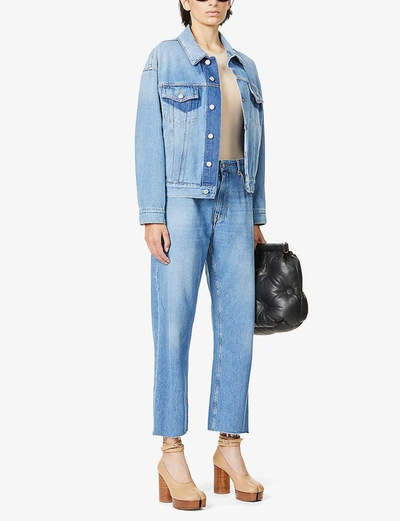 Shop Mm6 Maison Margiela Faded Denim Jacket