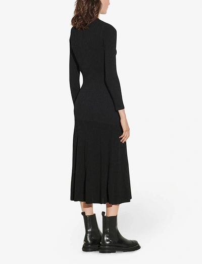 Shop Sandro Jannel Button-up Knitted Dress