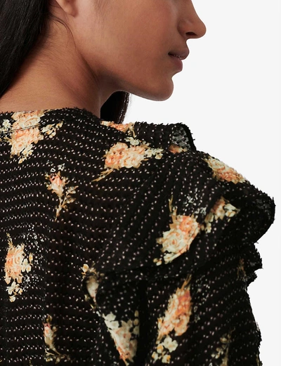 Shop Maje Rider Floral-print Woven Midi Dress