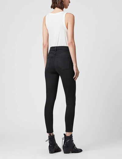 AllSaints Cora high rise velvet leggings in black