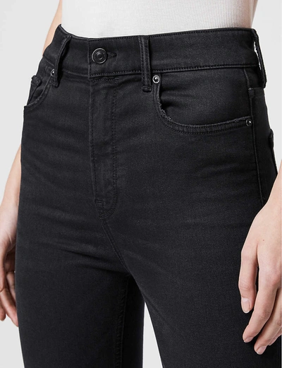 Shop Allsaints Womens Black Dax Mid-rise Skinny Stretch-denim Jeans 27