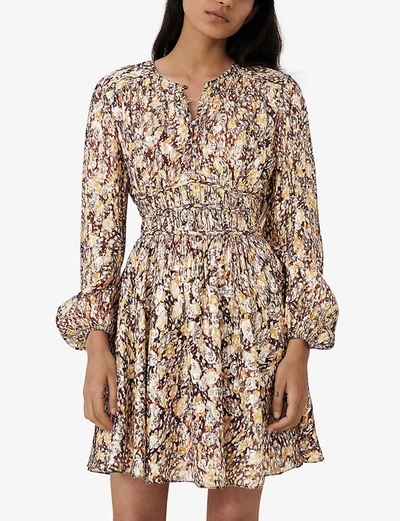 Shop Maje Ribbia Graphic-print Mini Crepe Dress