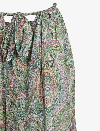 Shop Allsaints Roma Shahmina Paisley-print Crepe Maxi Dress In Green