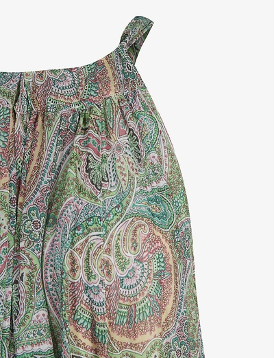 Shop Allsaints Roma Shahmina Paisley-print Crepe Maxi Dress In Green