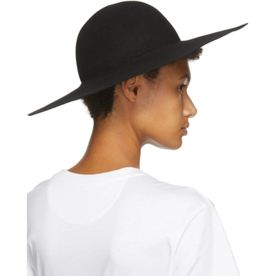 Shop Valentino Black  Garavani Vlogo Wide-brim Hat In 0no Black